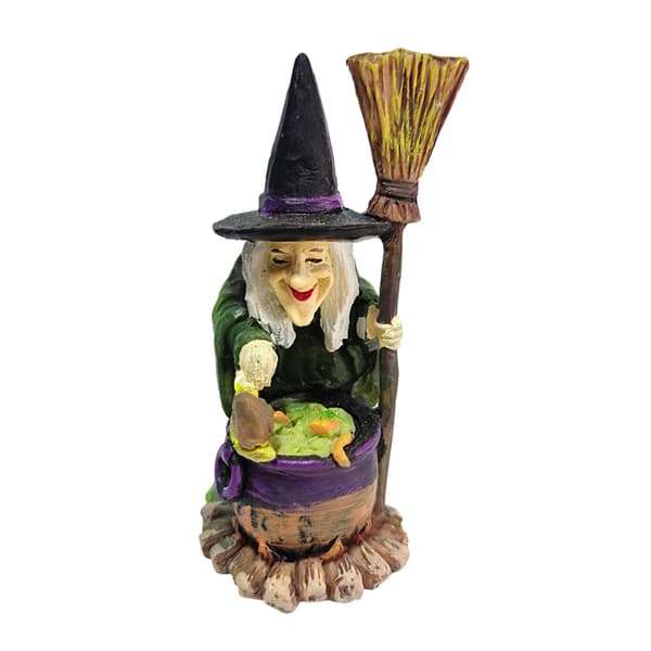 Liten Halloween-harpiksfigur, trollmann- og heksepynt til skrivebordsdekorasjon - FX-B heks