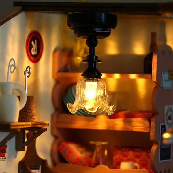 1:12 Dukkehus Miniature LED Lampe Loftslampe Lysekrone-FX-