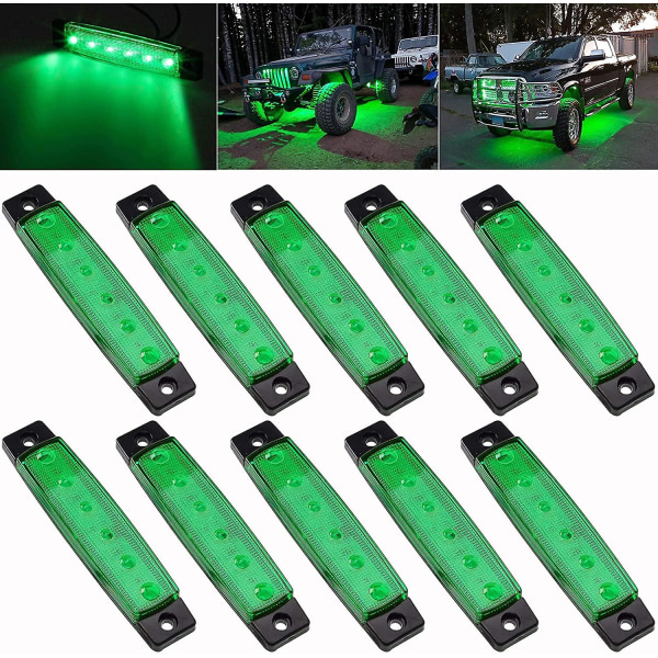 10 stk LED Rock Strip Lys Bil Hjul Fender Brønn Belysningsett Vanntette For Golfvogn Wrangler Offroad Lastebil UTV ATV