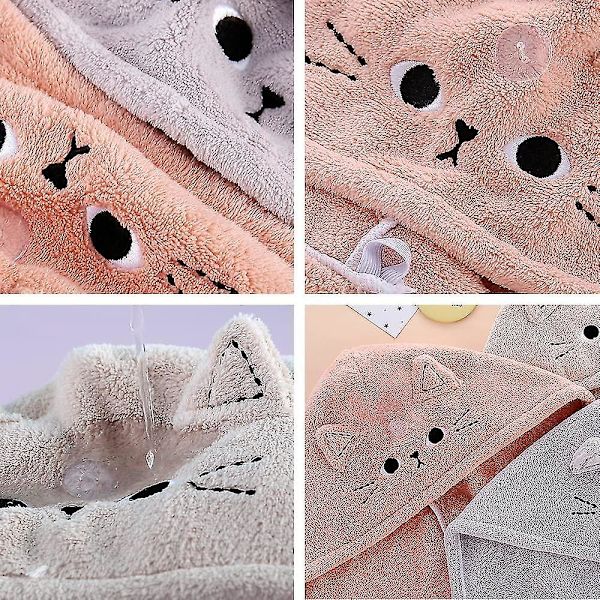 3-pack Katt H Handdukar, Mikrofiber H Handdukslindning, Ultraabsorberande Tork H Turban