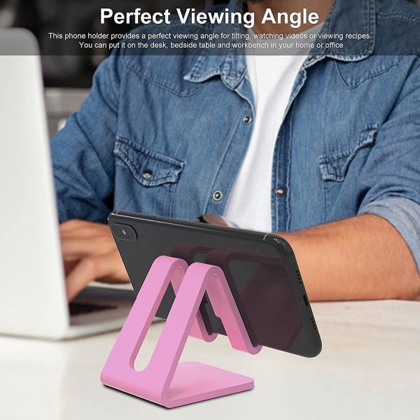 Mobiltelefonholder Tablet Holder - Mobiltelefonholder Desktop Telefonholder Bærbar Tablet Holder Desk Desk Organizer Holder (pink)