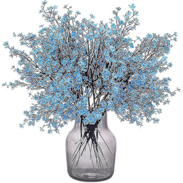 12 stk. Kunstige Gypsophila Blomster til Hjem Soveværelse Bryllup Fest Dekoration (blå)