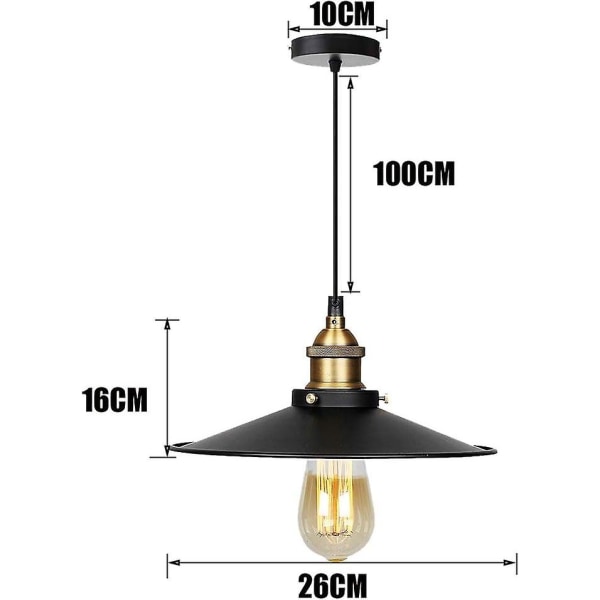 Teollinen vintage Edison-riippuvalaisin kattovalo Retro sisäkattokruunu koristeluun E27 metallikattovalaisin tyylikäs riipus (ilman polttimoa)