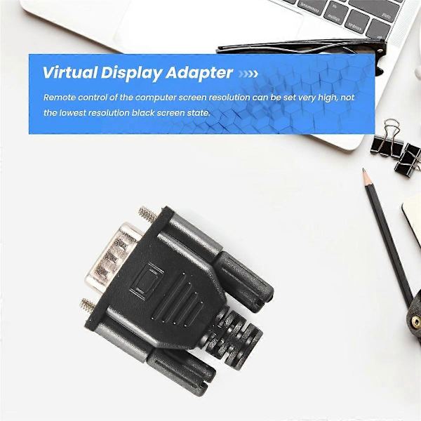 VGA Virtuell Display Adapter Hane Dummy Plug EDID Headless Ghost Emulator Lås Platta