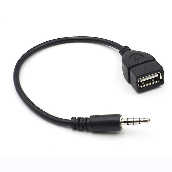 3,5 mm USB-lydkabel U Disk Connect Auto Cd-spiller Kjøretøyslydledningskabeladapter Interiørtilbehør