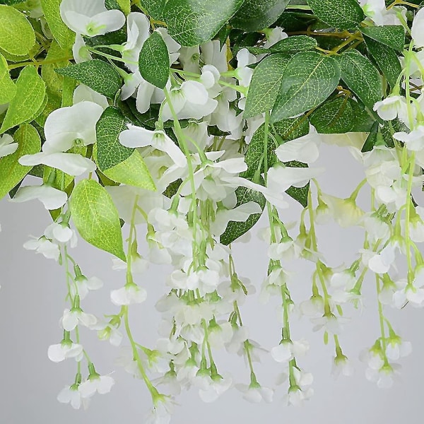 5 kpl Wisteria Viiniköynnös Keinotekoiset riippuvat kukat Kasveja Vihreät Fake Leaf Seppele hääkeittiöön