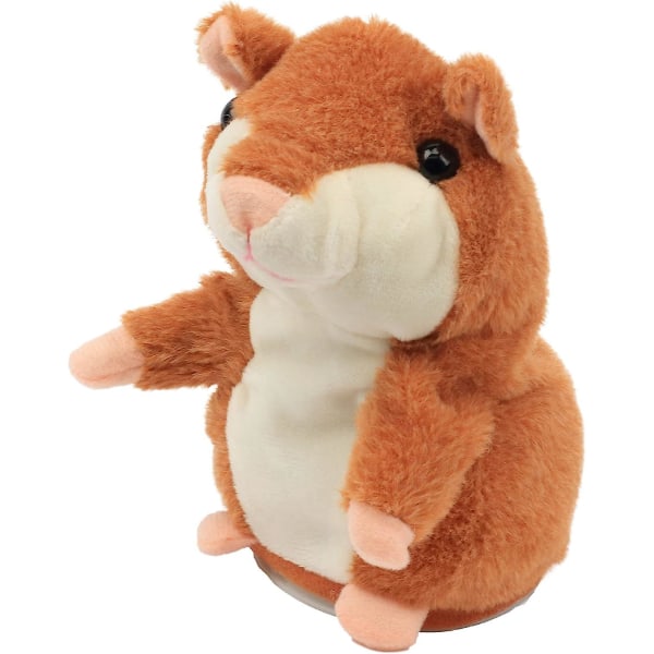Talende hamster vil gentage hvad du siger Talende plys partnergave, brun, 15 cm