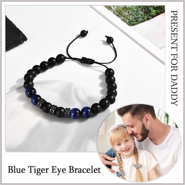 Presenter till Män Pojkar, Pojkvän Make Armband Tigeröga Armband till Pappa Farfar Son Farbror Bror, Pärlarmband Present till Födelsedag Far Daddy (from Bump) Daddy (from Bump)
