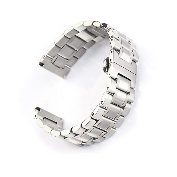 Watch i rostfritt stål Byte av watch med rak och böjd ände för kvinnor och män (silver) (24 mm)
