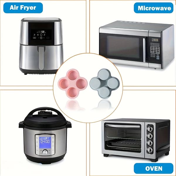 Genanvendelig silikone-æggebakke til airfryer — 4-rums non-stick bageform