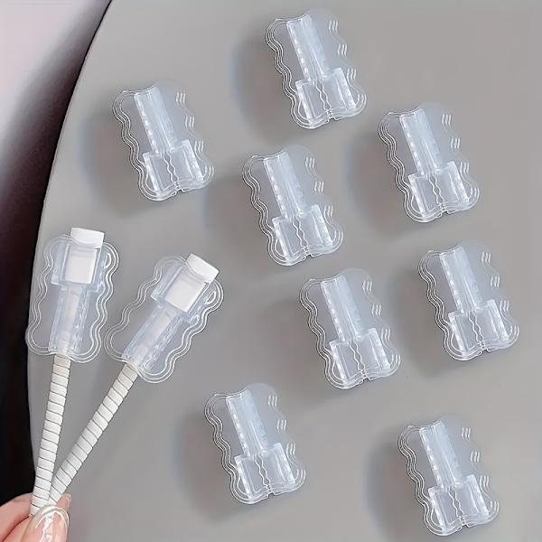 Passer til Apple 15\" oplader beskyttelsescover 20W viklingscover anti-brud trelags bølge overlappende transparent ledningsbid, 10 stk