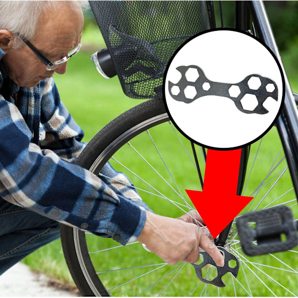 2-pak Cykelnøgle Pry Bar 10 i 1 Mini Stål Cykelværktøjssæt Nøgle Nøglebryder Bar Håndværker Værktøj Hexagon Cykelværktøjer Snap-on Værktøjer Nøgle Bi White