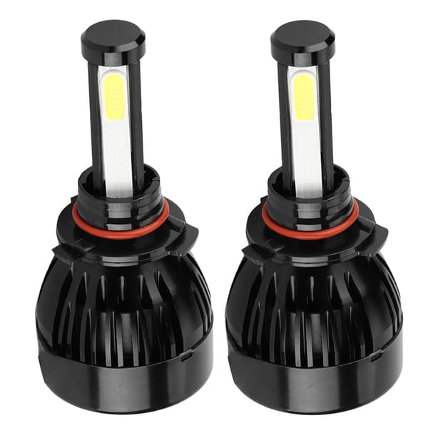2 stk 9005/H10/HB3 COB LED frontlykter 80W 6000K Hvit 4-sidig frontlykt med kjølevifte