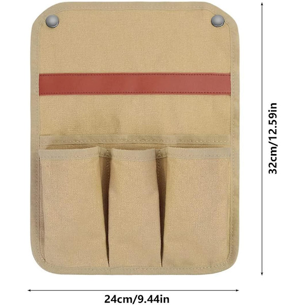 2 st stolsförvaringsväska 12,5x9,4\" stor kapacitet hängande förvaringsväska hopfällbar stolsförvaringsväska i canvas fåtölj caddy för soffa