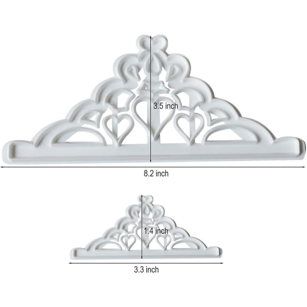 Kronformade kakskärare set - Tiara Fondant Cutter Crown And Princess Crown Mold Cupcake Decorating Gumpaste Mould, 2 st