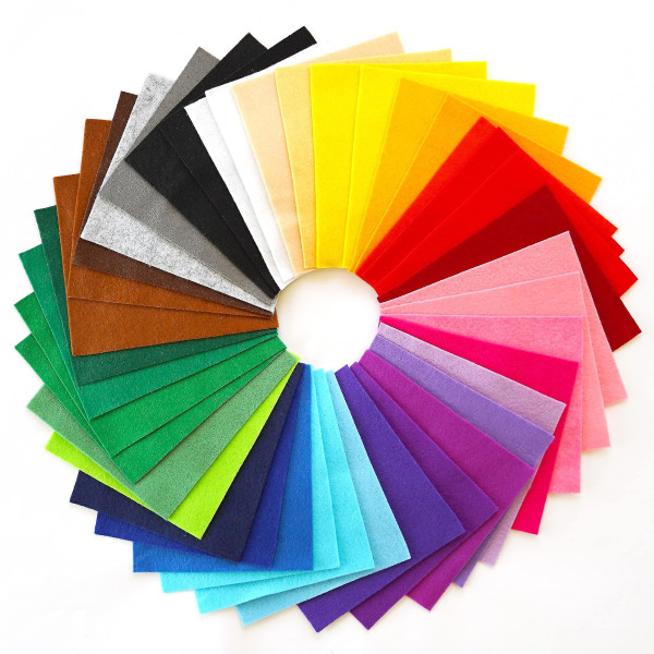 Filtstofplader Diy Håndværk Assorterede Farver 40stk Firkanter (15*15cm)