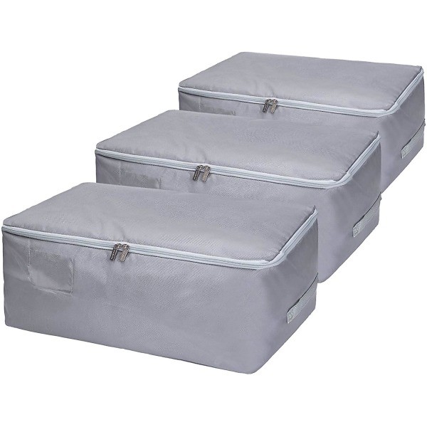 1 styks ekstra stort beklædningsstativ under sengen, foldbare organiseringstasker til dyner (grå, Xxl)