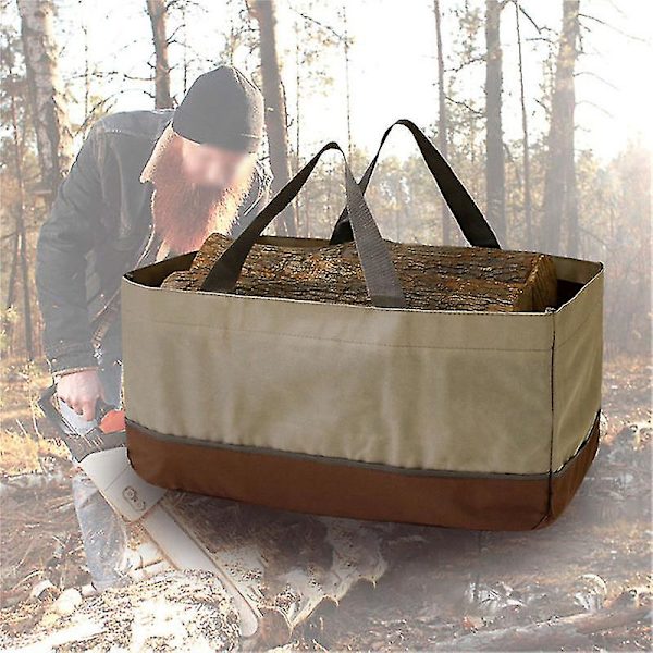 Håndtak, Heavy Duty, Stående, Vanntett, Vedkubb-Fôret Bærepose - Perfekt For Transport Av Ved, Camping