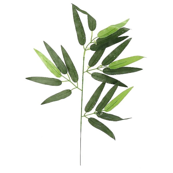 100 st konstgjorda gröna bambu-blad, falska gröna växter, grönska blad för hem, hotell, kontor