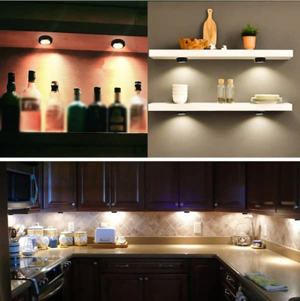 LED spotlight, 13 farger, dimmer, fjernkontroll, 6 stk