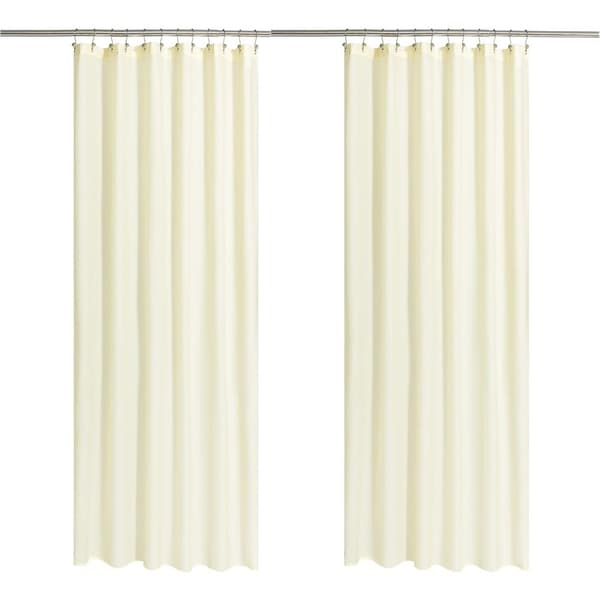 Vanntett dusjforheng i stoff, vaskbart, lett dusjforheng, 200x180cm 2 stk Beige