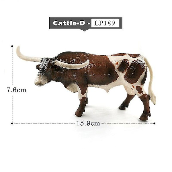 Ny Kosimuleringsgård Nötkreatur Ox Tjur Djurmodell Actionfigur Heminredning Pojke Flicka Present Till Barn Pedagogisk Leksak För Barn, Nötkreatur -d