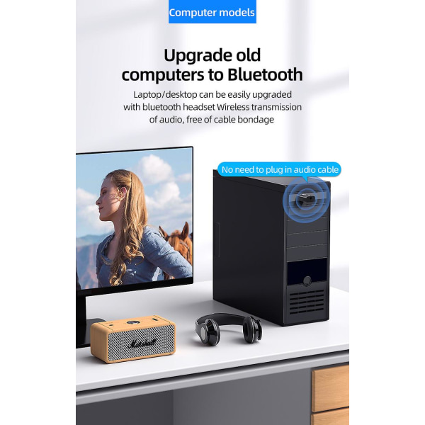 Bil Bluetooth-mottaker 4 i 1 trådløs lydsenderadapter for pc-tv bil