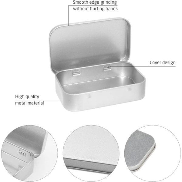Av aluminium en-delad förvaringsjärnbox, rektangulär en-delad plåtbox, metall rektangulär förvaringsbehållare, hushålls aluminium förvaring små
