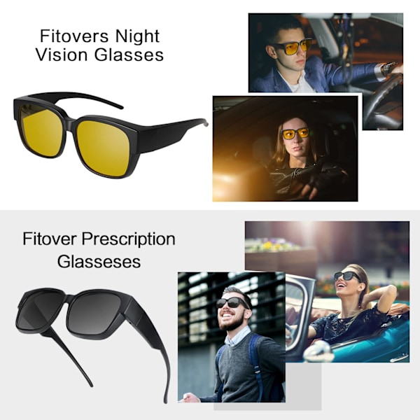 Solglasögon som passar över glasögon för män och kvinnor, omslutande solglasögon som passar över glasögon 100% UV-skydd för män och kvinnor