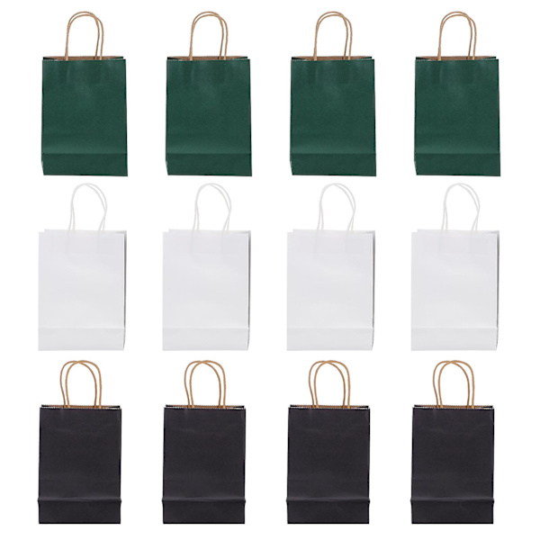 12 st Kraftpapperspåsar Presentpåse Med Handtag För Bröllop Fest Shopping Småföretag