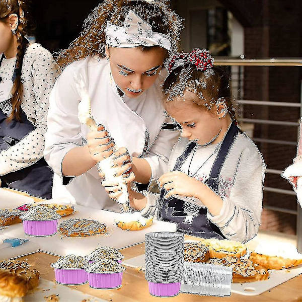 Folie cupcakeforme med låg, folieforme kopper med låg rosenrød