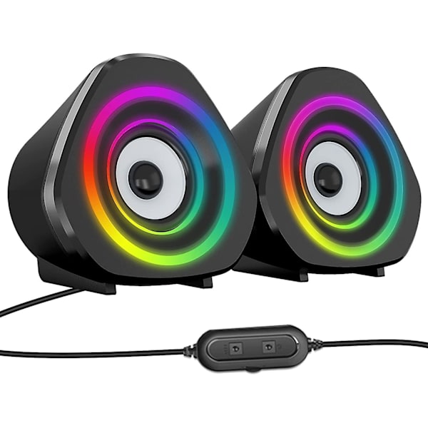 Datorhögtalare Skrivbord PC Bärbara högtalare Rgb Mini Gaming Högtalare Usb-drivna för PC, Bärbar dator, surfplattor