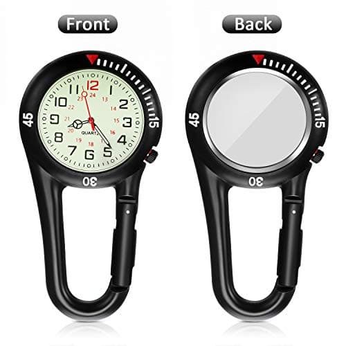 Lysende Clip-On Kronometer med Quick Release til Professionel Brug og Udendørs Aktiviteter, Assorterede Stilarter, 2-pak Black