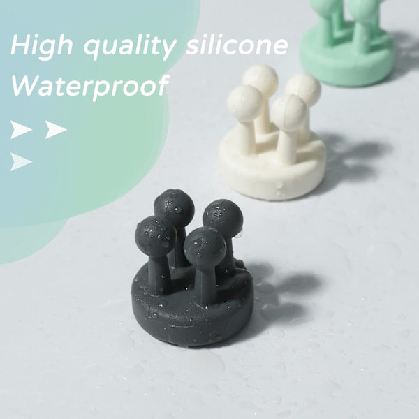 Silikon tandborsthållare 6 st multifunktionskrok rakbladshållare vattentät självhäftande väggmonterad enkelkrok för vägg eller glas för upphängning Black 4pcs