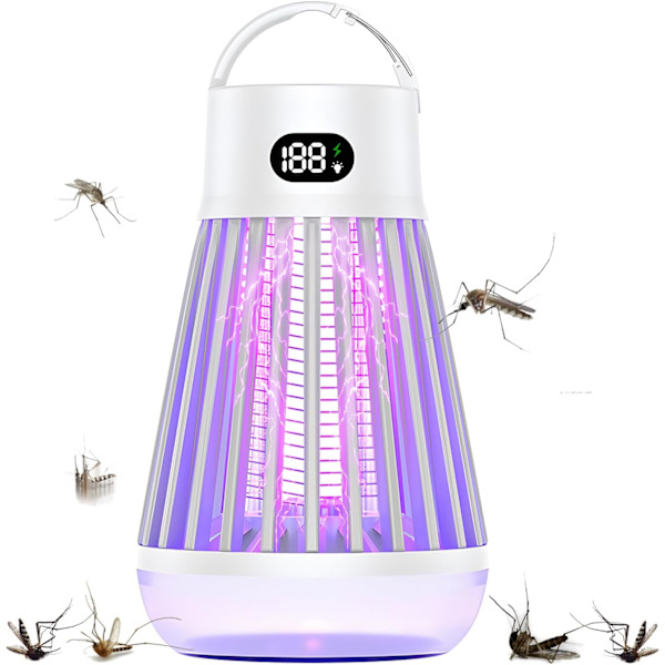 Mozz Guard Hyttysentappaja, 2024 Uuden Sukupolven Kannettava Langaton Hyönteistentappaja, USB-Lataus ja Alhainen Melutaso, Sopii Sisätiloihin, Kotipuutarhaan, Leirintään, P White