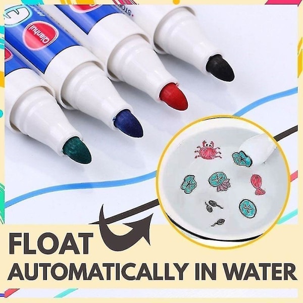 Floating Magical Water Paining Whiteboard Pen 4/8/12 Color Dry Erase Color Marker Pen Vannbasert