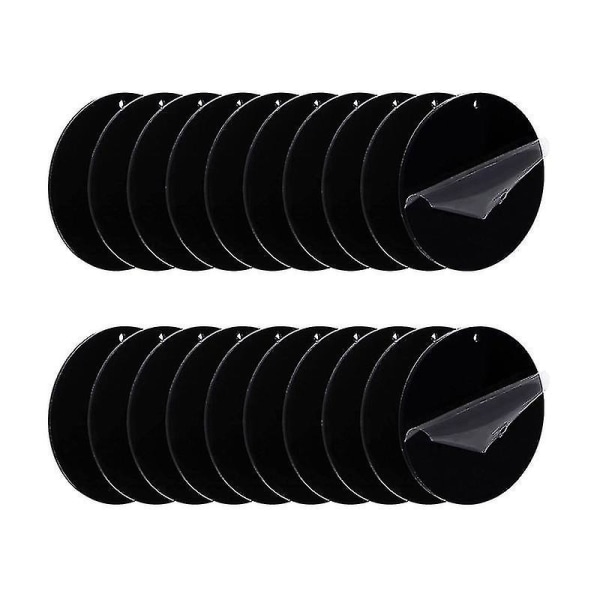 Akryl nøkkelring blanke svarte plater med hull anheng sjarm ornament for gjør-det-selv