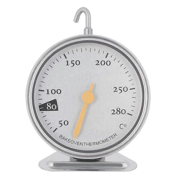 Ovntermometer i rustfrit stål med stor urskive, køkkentermometer til ovn 50 til 280