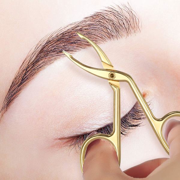 3-pack ögonbrynspincett, saxformad ögonbrynspincett med rak spets, platt spetspincett för hårplockning, rak spetspincett för hårgrepp Gold Plated