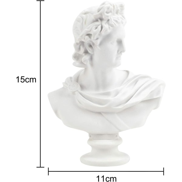 6 tum grekisk klassisk replika Apollo huvud byst staty romersk staty mytologi skulptur figurin för skiss modell konst ritning harts hantverk prydnader Apollo# 6 Inch