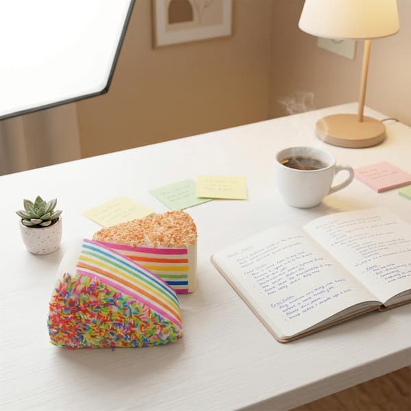 Riskake-stil Myk og Søt Sensorisk Leke — Mini Kake Klemmeleke, Stresslindrende Trykkeleke, Elastisk Kake Squishy