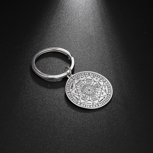 Religiøs nøglering med graverede skriftstedsvers, robuste designs i rustfrit stål til troende