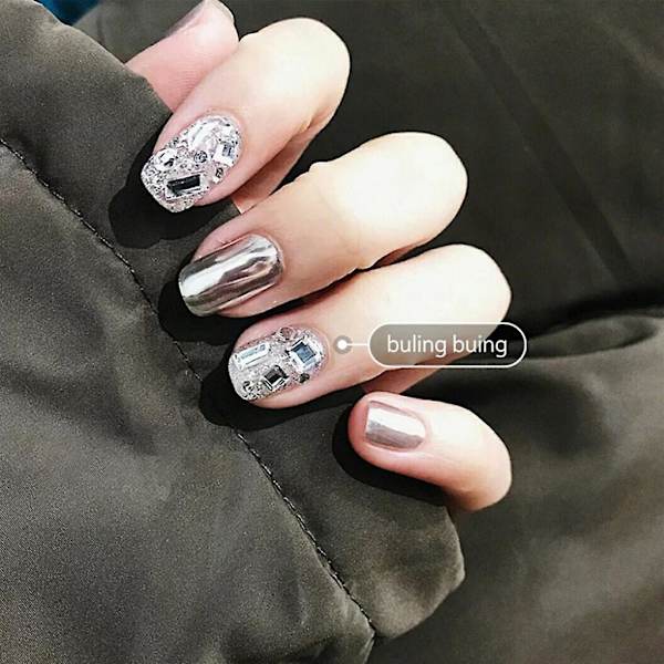 Professionellt nagelkonstset med flera former, platta glaspärlor, gör-det-själv-tillbehör