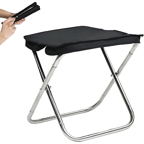 Bärbar hopfällbar pall halkfri minicampingpall utomhus handväska hopfällbar pall 4 ben fiskepall för hemresa grill strand vandring picknick