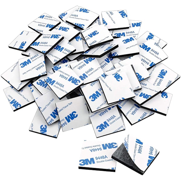 120-pack fyrkantiga dubbelsidiga skumtejper, starka dynor, monteringstejp (svart)