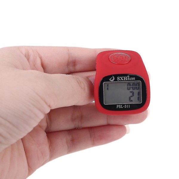 Led Finger Tally Counter Digital Elektronisk Tasbeeh Counter Handheld Clicker Röd