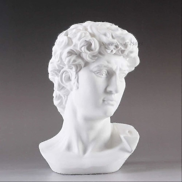 David-hodebystestatue i miniatyr, gresk mytologi, Michelangelo, hjemmedekorasjon for Europa