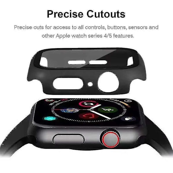Hærdet Glas Etui til Apple Watch Serie 3, Serie 2 og Serie 1 42mm Skærmbeskytter, Allround Bumper Beskyttende