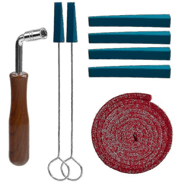 Pianon virityssarja, ammattimainen pianonvirityssarja, jossa viritysavain, vasara, temperamenttiliuska, mykistyssetti, pianon DIY-korjaussarja (8 kpl pakkauksessa)
