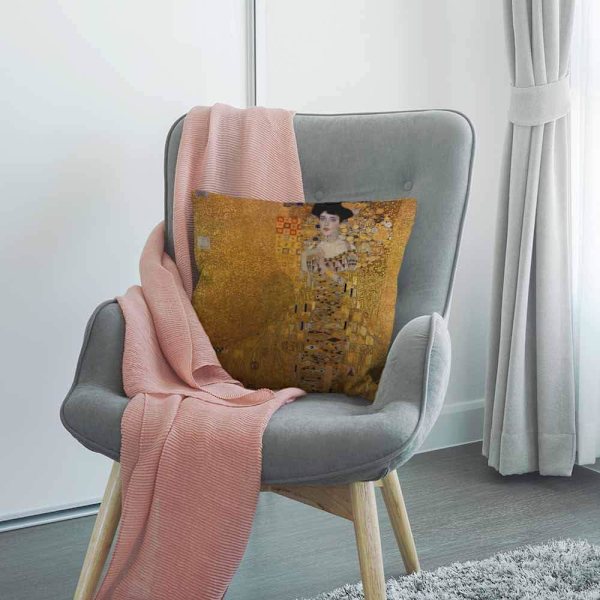 Gustav Klimts The Lady in Gold -tyynynpäällinen, koristeellinen tyynynpäällinen kotiin miehille/naisille, olohuoneeseen, makuuhuoneeseen, sohvalle, tuolille, 18x18 tuuman tyynyliina Multi 66